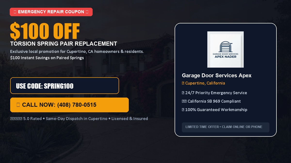 $100 OFF Heavy-Duty Torsion Spring Pair Replacement in Cupertino, CA