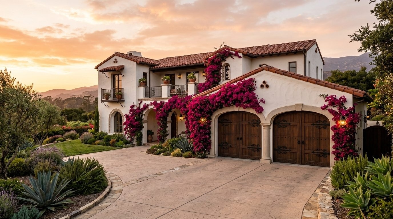 Garage Door Services Apex Nader Exterior Closed Garage Door at Twilight